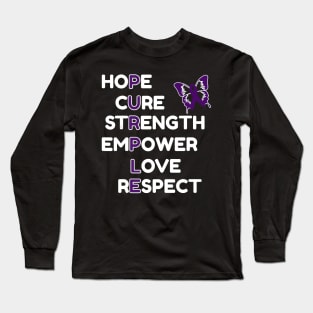 Purple Butterfly Fighting to HOPE LOVE ALZHEIMER AWARENESS Gift Long Sleeve T-Shirt